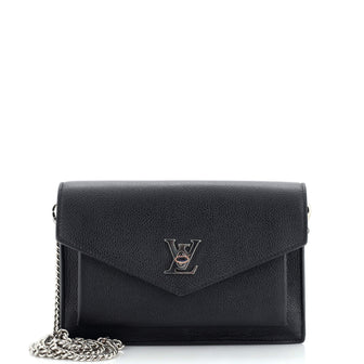 Louis Vuitton Mylockme Chain Pochette Leather Black 2329071