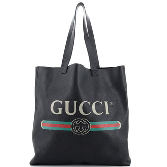 Gucci Logo Tote Printed Leather Large