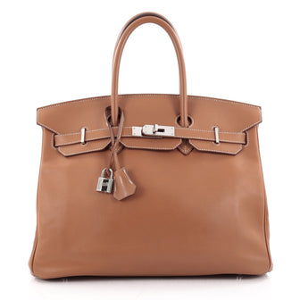 Hermes Birkin Handbag Brown Swift with Palladium 2329401