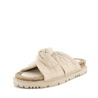 Christian Dior Women's Dtwist Slide Espadrilles Cannage Quilt Leather