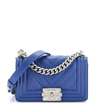 Chanel Boy Flap Bag Chevron Caviar Small