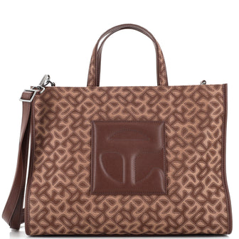 Telfar Shopping Tote Monogram Jacquard with Faux Leather Medium