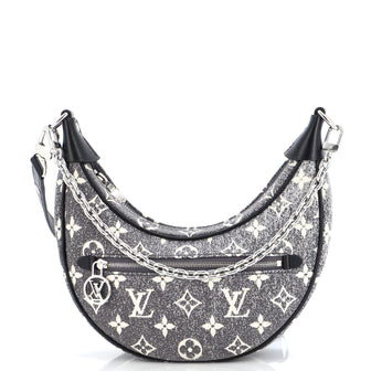 Louis Vuitton Loop Handbag Monogram Jacquard Denim Black