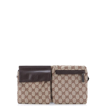 Gucci Vintage Double Belt Bag GG Canvas