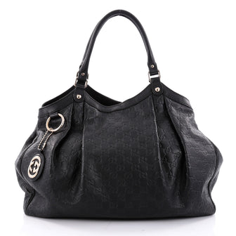 Gucci Sukey Tote Guccissima Leather Large Black 2330801