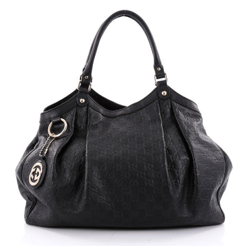 Gucci Sukey Tote Guccissima Leather Large Black 2330801