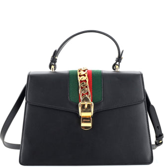 Gucci Sylvie Top Handle Bag Leather Large