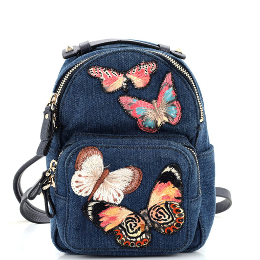 Valentino Garavani Backpack Denim with Butterfly Applique  display picture 3