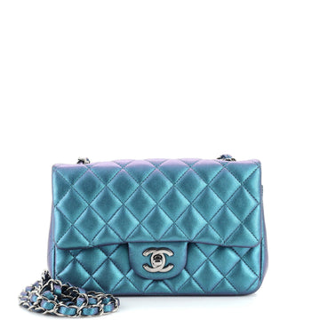 Chanel Classic Single Flap Bag Quilted Iridescent Calfskin Mini