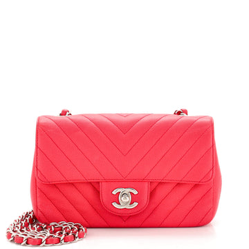 Chanel Classic Single Flap Bag Chevron Caviar Mini