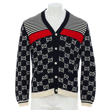 Gucci Men's Striped V-Neck Cardigan GG Cotton