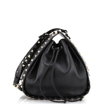 Valentino Garavani Rockstud Drawstring Bucket Bag Leather Small