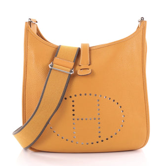 Hermes Evelyne Crossbody Gen III Clemence GM Orange 2331402