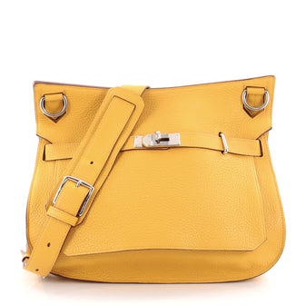 Hermes Jypsiere Handbag Clemence 37 Yellow 2331404