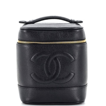 Chanel Vintage Timeless Cosmetic Case Caviar Tall