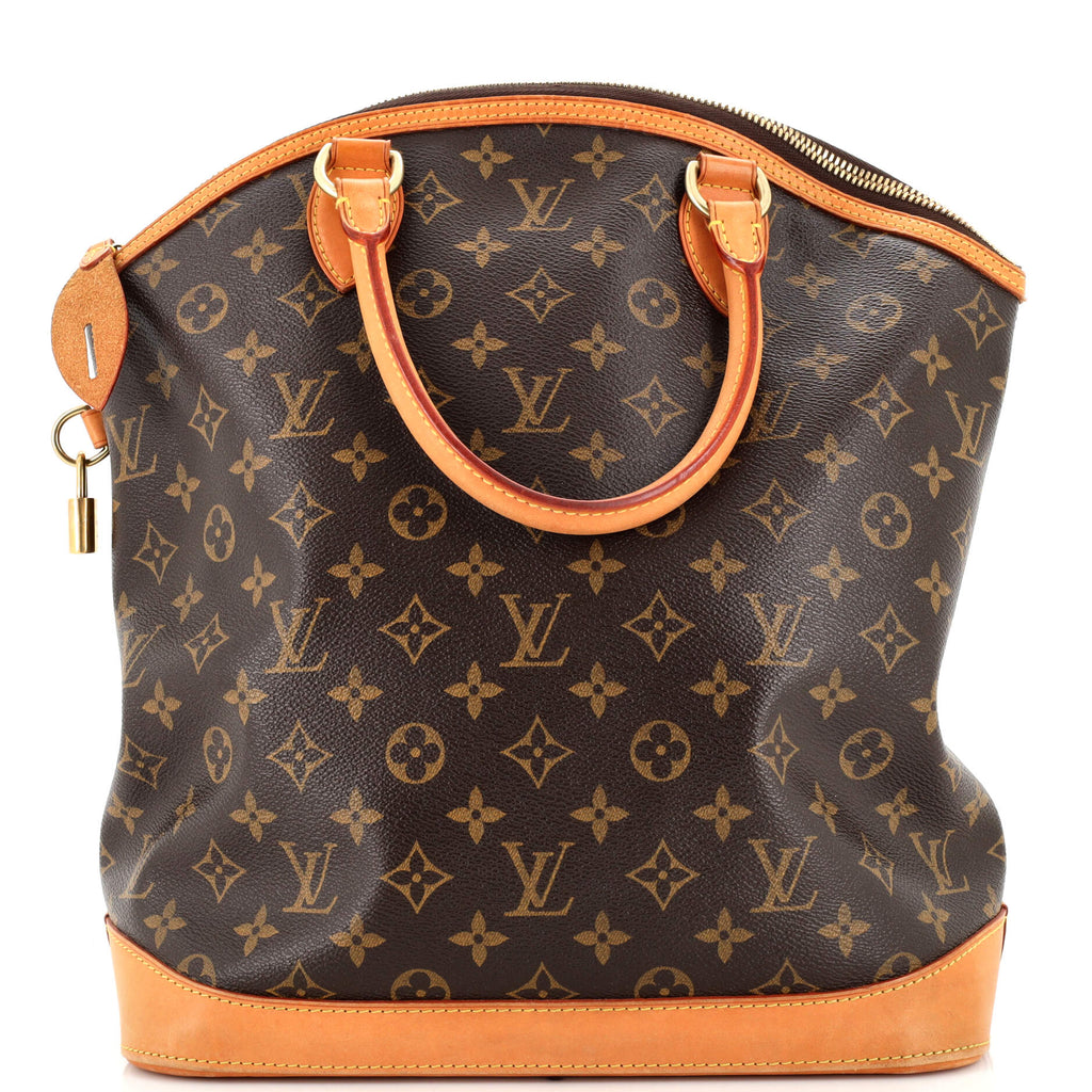 Louis Vuitton Lockit Handbag Monogram Canvas Vertical Brown