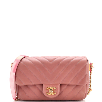 Chanel Chain Around CC Flap Bag Chevron Lambskin Mini