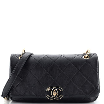 Chanel Twist Chain Enamel CC Flap Bag Quilted Lambskin Large
