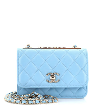 Chanel Trendy CC Wallet on Chain Quilted Lambskin Mini Blue 23320122