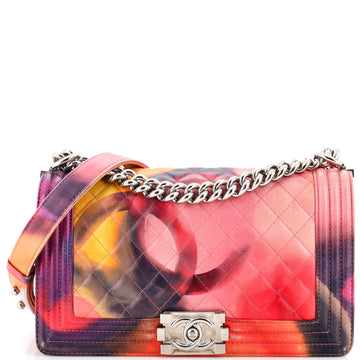 Chanel Flower Power Boy Flap Bag Quilted Lambskin Old Medium