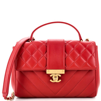 Chanel In The City Top Handle Flap Bag Mixed Quilt Calfskin Medium