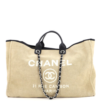Chanel Deauville Tote Canvas XL Neutral