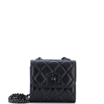 Chanel So Black Trendy CC Clutch with Chain Quilted Lambskin Small Black  23320145