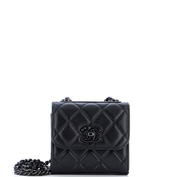 Chanel So Black Trendy CC Clutch with Chain Quilted Lambskin Small