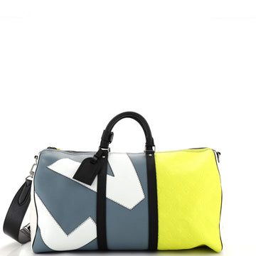 Louis Vuitton Keepall Bandouliere Bag Daybreak Colorblock Monogram Taurillon Leather 50