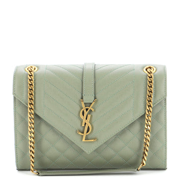 Saint Laurent Classic Monogram Envelope Satchel Mixed Matelasse Leather Medium