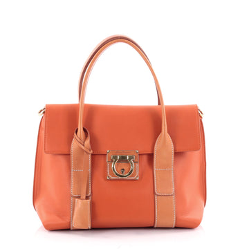 Salvatore Ferragamo Sookie Satchel Leather Small Orange 2333001