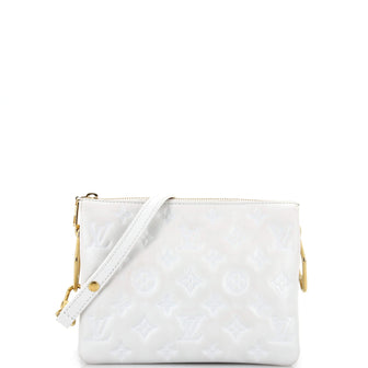 Louis Vuitton white Leather Embossed Monogram Coussin BB Cross-Body Bag