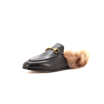 Gucci Women's Princetown Mules Leather with Fur
