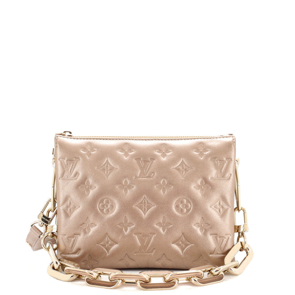 Louis Vuitton Leather Embossed Monogram Coussin BB Cross-Body Bag
