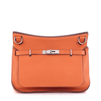 Hermes Jypsiere Handbag Clemence 28 Orange 2333502