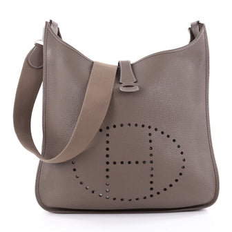 Hermes Evelyne Crossbody Gen III Clemence TGM Gray 2333506
