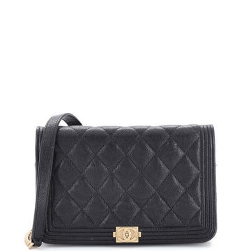 Chanel Boy Wallet on Chain Quilted Caviar