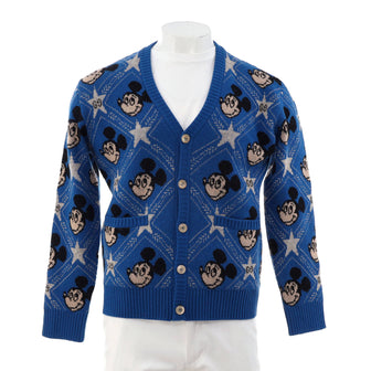 Gucci Disney Mickey Mouse Two Pocket Button Up Cardigan Wool and Alpaca Blend