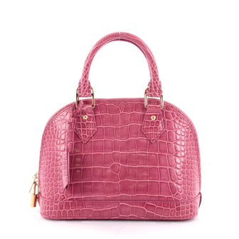 Louis Vuitton Alma Handbag Crocodile BB Pink 2334001