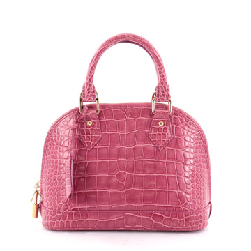 Louis Vuitton Alma Handbag Crocodile BB Pink 2334001
