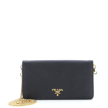 Prada Wristlet Wallet on Chain Saffiano Leather Mini