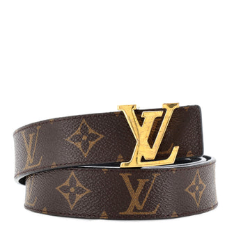 Louis Vuitton LV Initiales Reversible Monogram Belt Brown Cloth