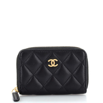 Chanel CC Zip Coin Purse Quilted Lambskin Small Black 233431120