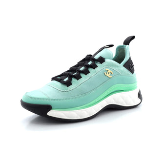 Chanel Women's CC Cap Toe Logo Sneakers Suede and Mixed Fibers