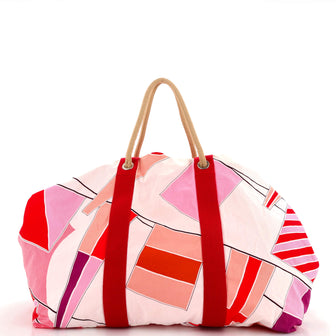 Hermes Drapeaux Au Vent Bag Printed Canvas Large