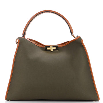 Fendi Peekaboo X-Lite Bag Canvas with Leather Large