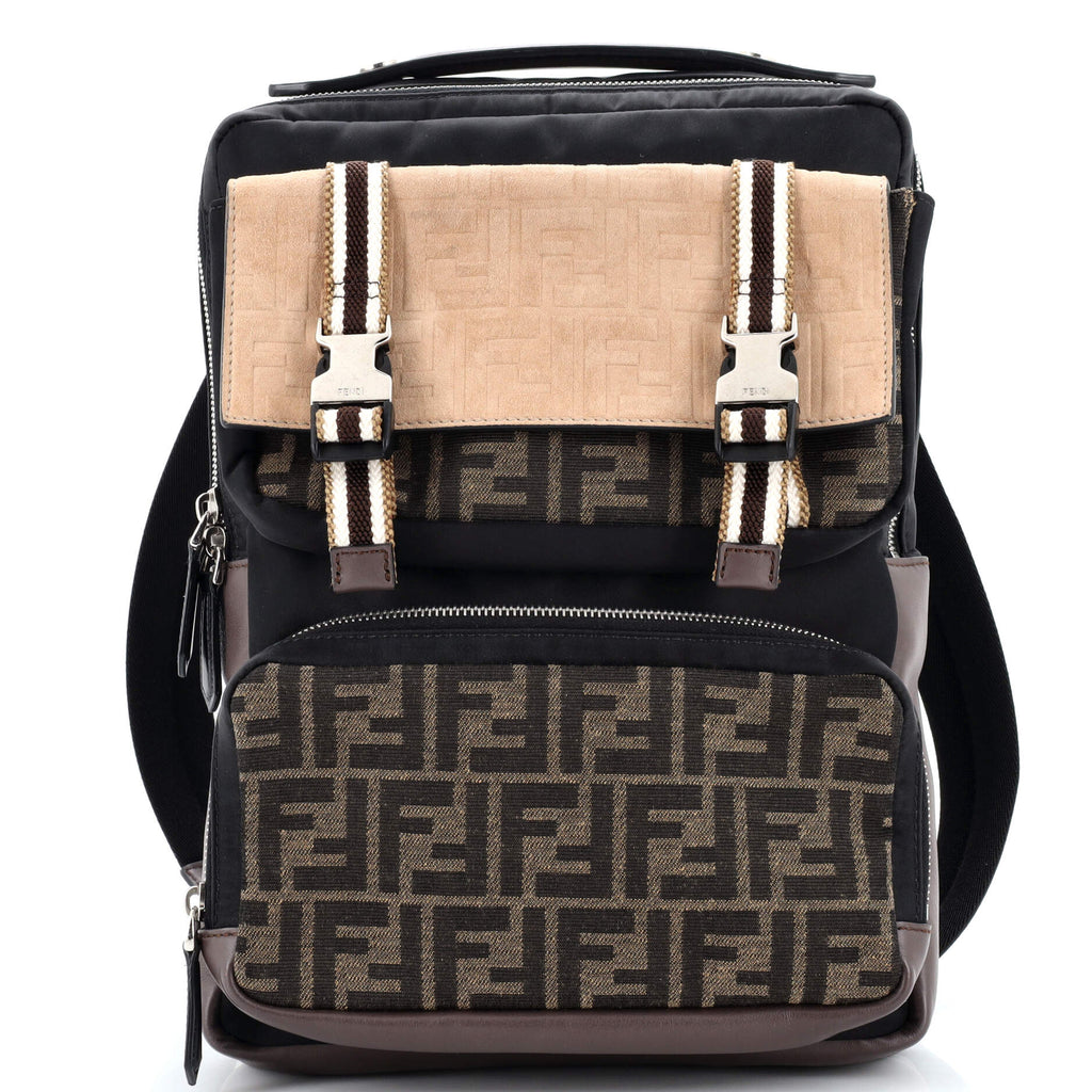 Fendi Multi Pocket Backpack Nylon with Zucca Canvas and  display picture 2