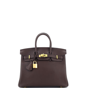 Hermes Birkin Handbag Red Swift with Gold Hardware 25