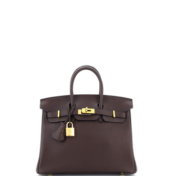 Hermes Birkin Handbag Red Swift with Gold Hardware 25