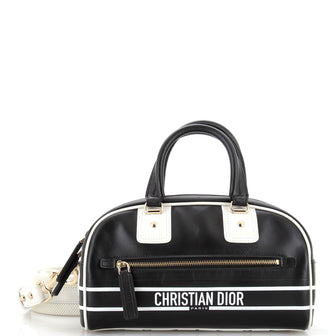 Christian Dior Vibe Zip Bowling Bag Leather Small